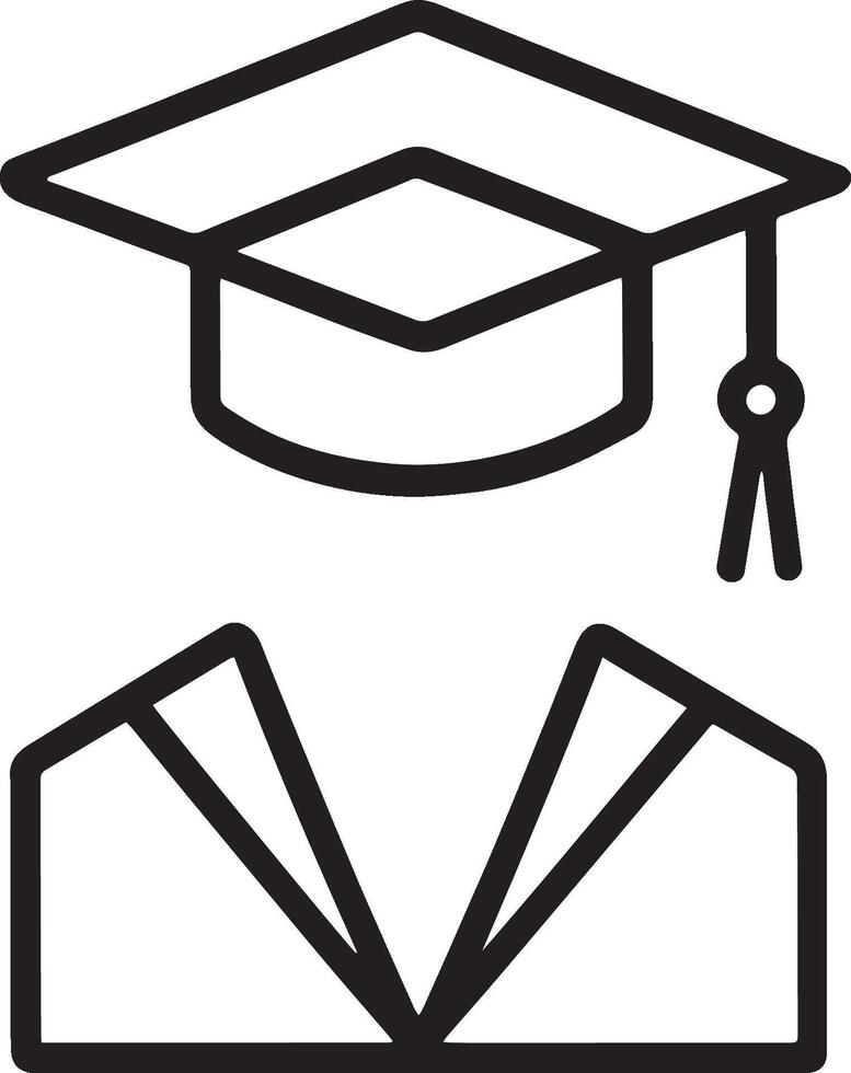 graduation cap and gown icon illustration vector