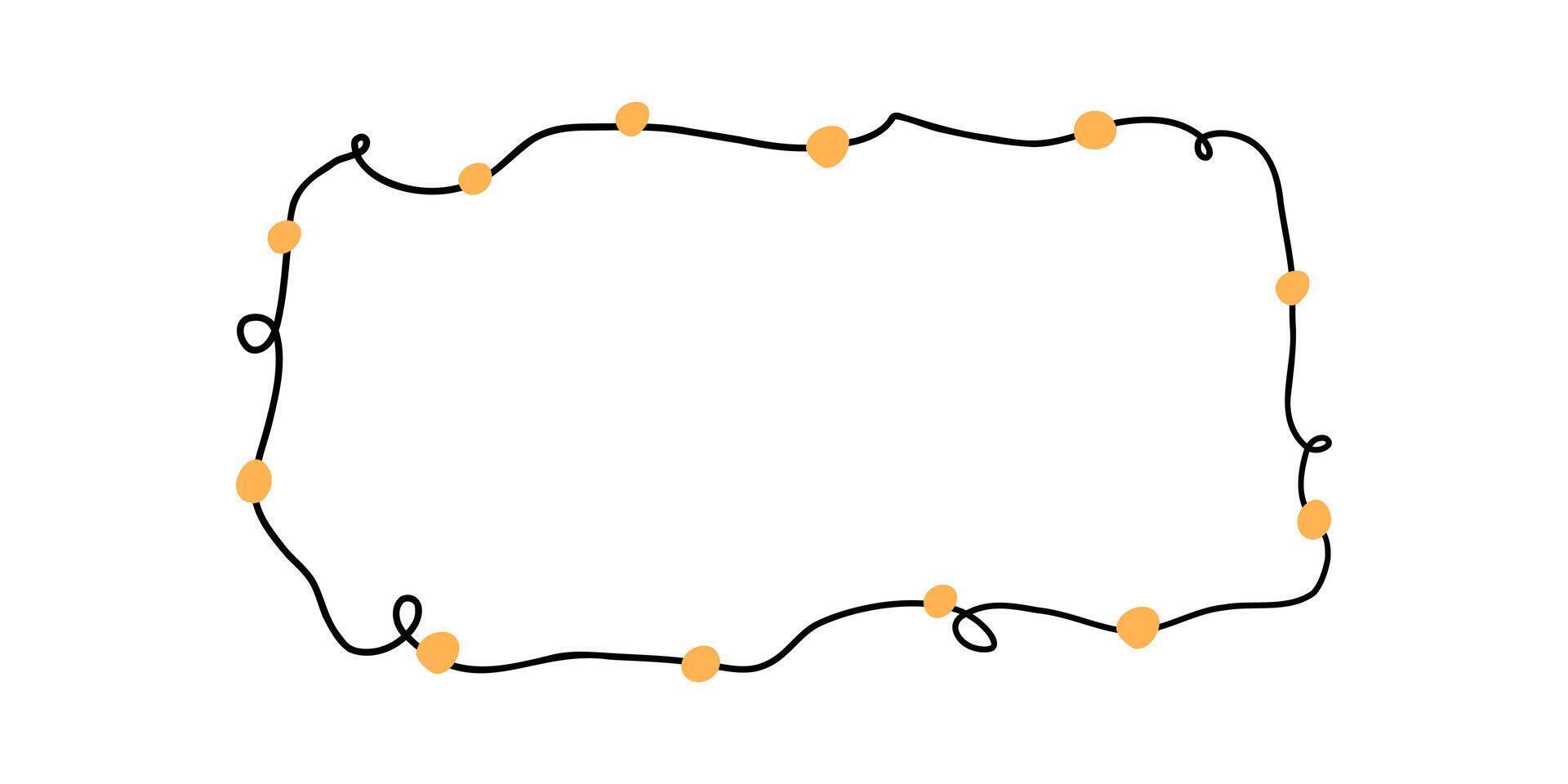 The garland is painted by hand. Holiday, party, coziness, frame. illustration in flat style. vector