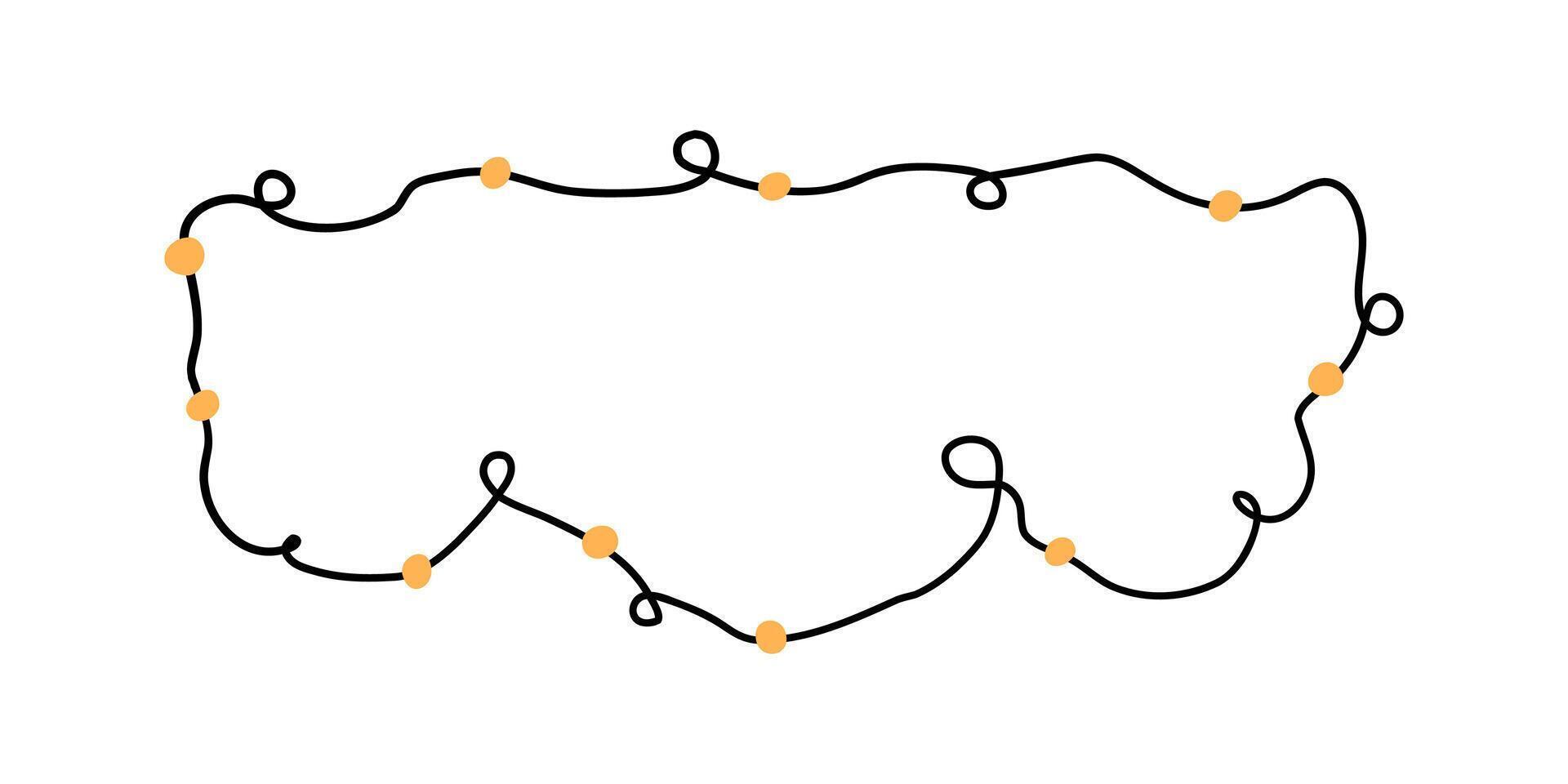 The garland is painted by hand. Holiday, party, coziness, frame. illustration in flat style. vector