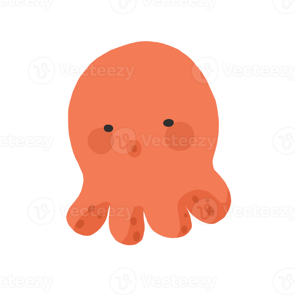 octopus cartoon illustration on transparent background png