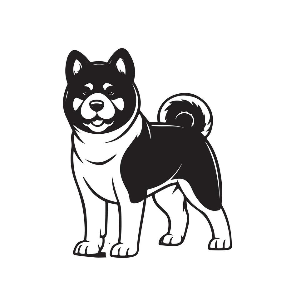 Akita dog illustration design vector