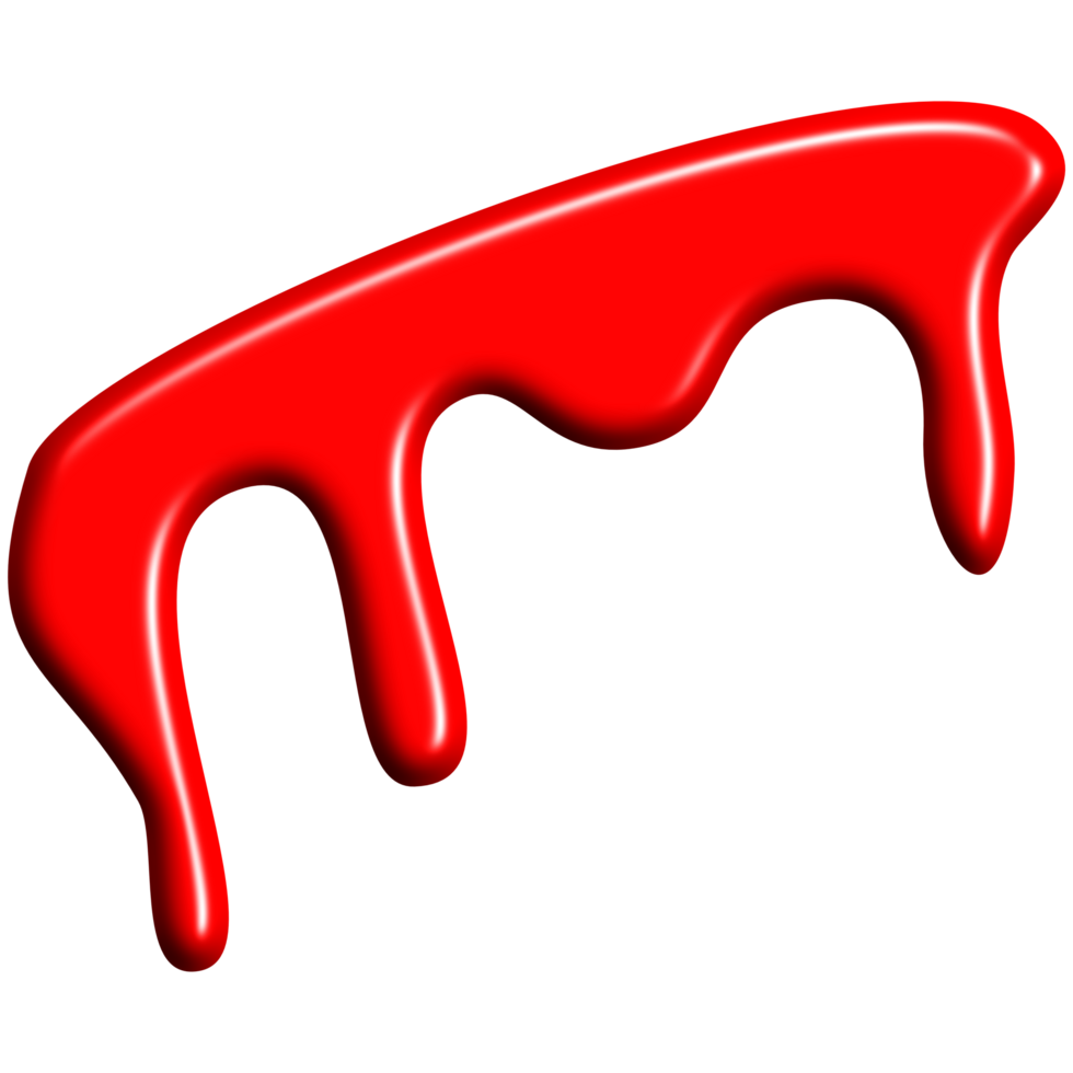 The liquid dripped blood red. png