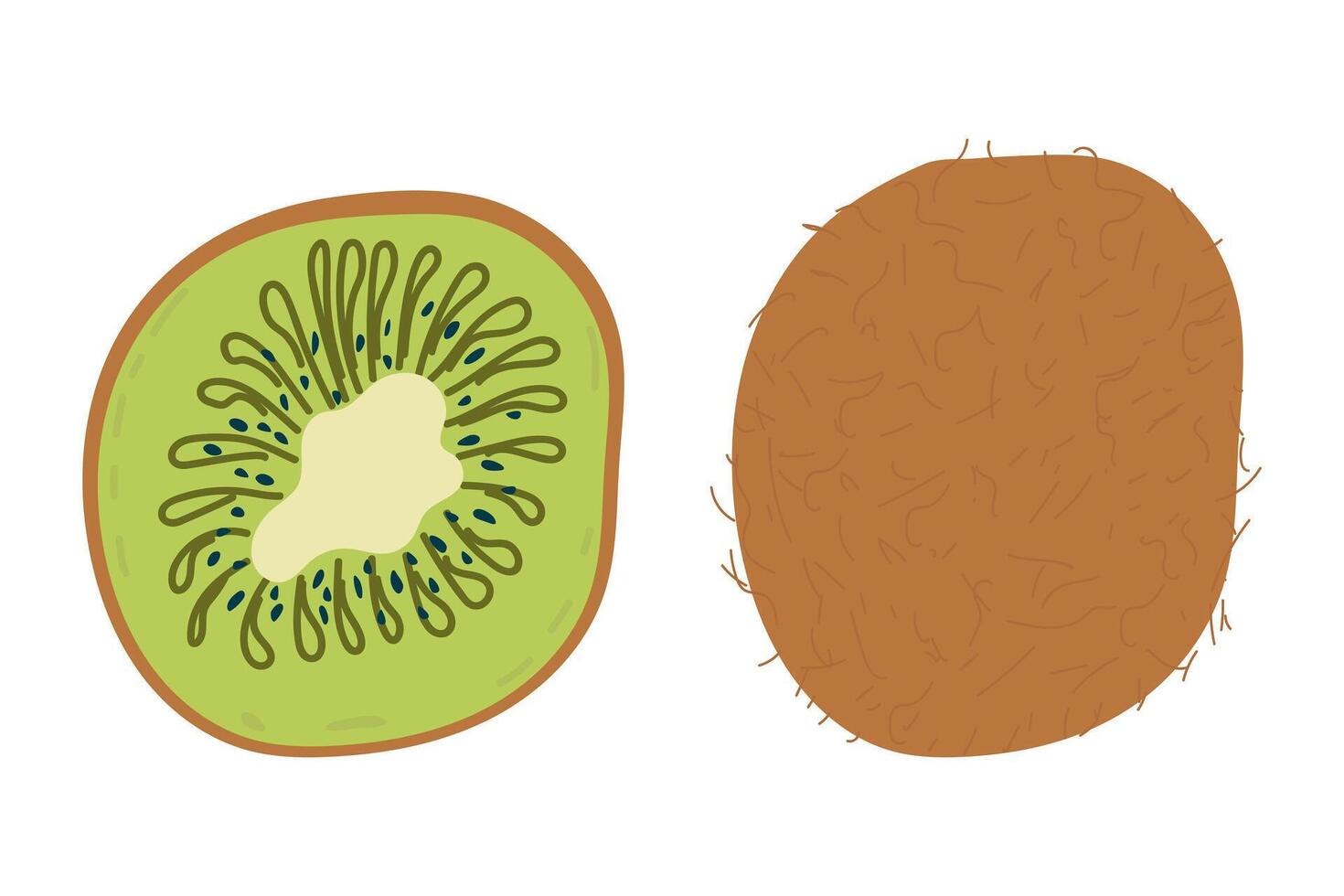 conjunto de resumen ilustraciones de kiwi. sencillo kiwi. tropical Fruta colección diseño para interior, tarjetas, póster, bandera, volantes, social medios de comunicación fondo de pantalla vector