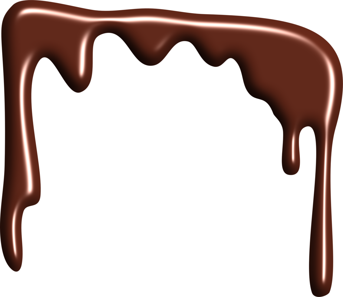 Drawing of brown chocolate sauce dripping png