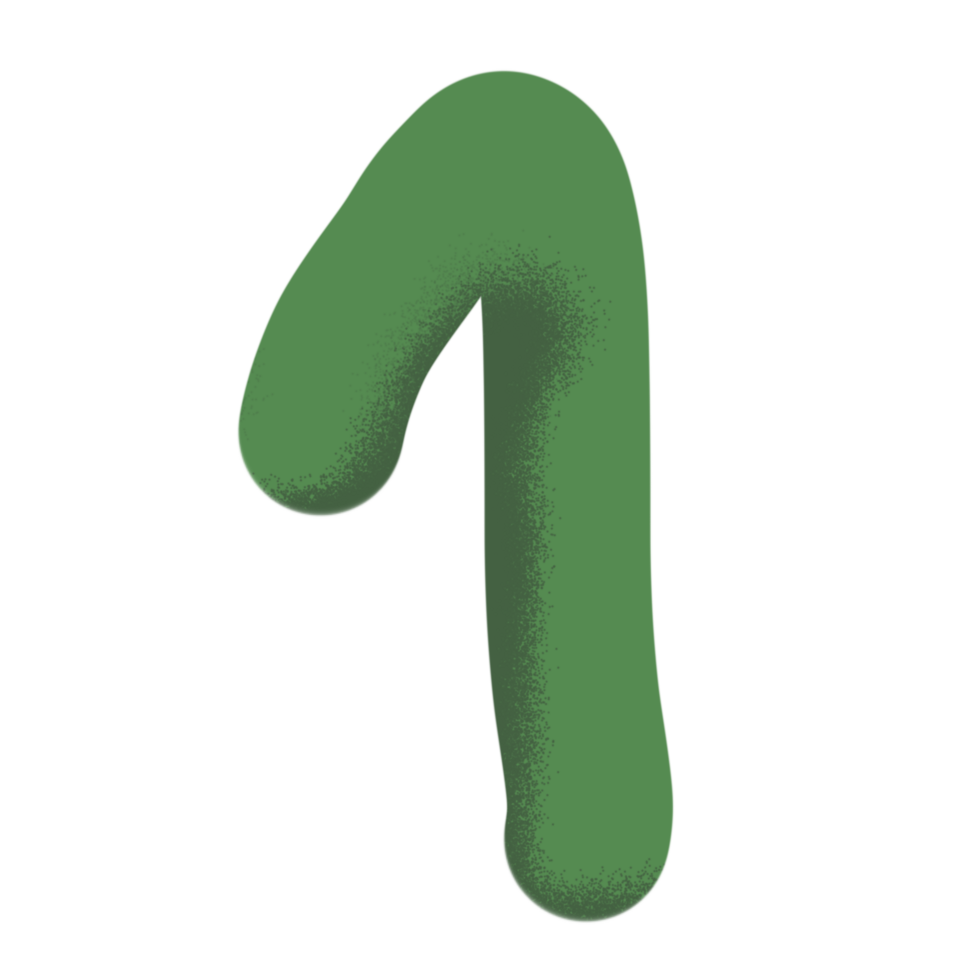 One number design for print,kid. png