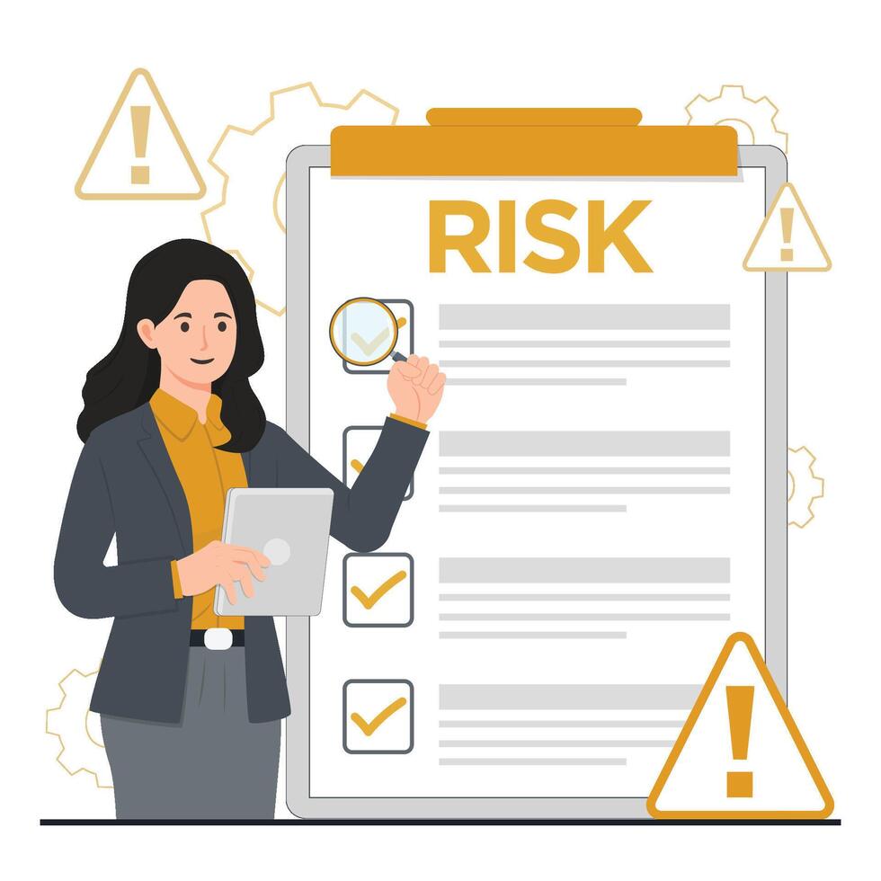 Flat risk management concept illustration vector