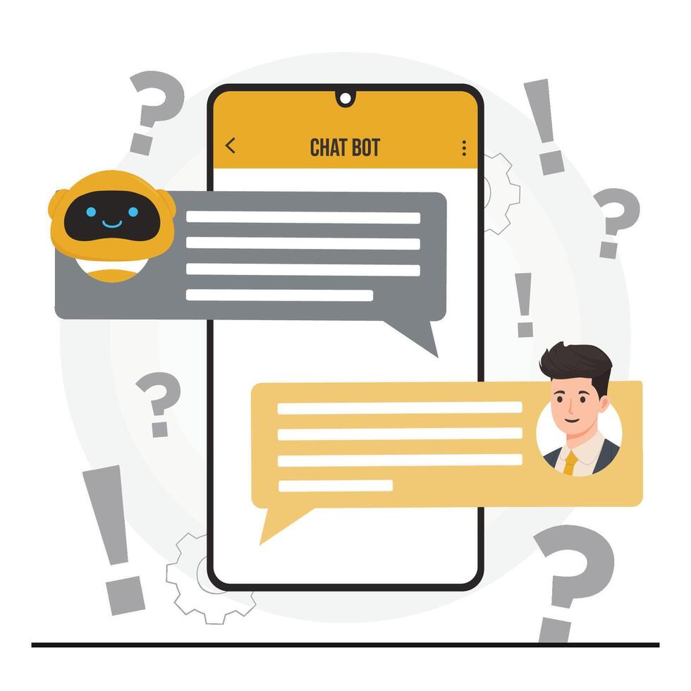 Chatbot concept. Flat design illustration of chat bot ai concept. vector