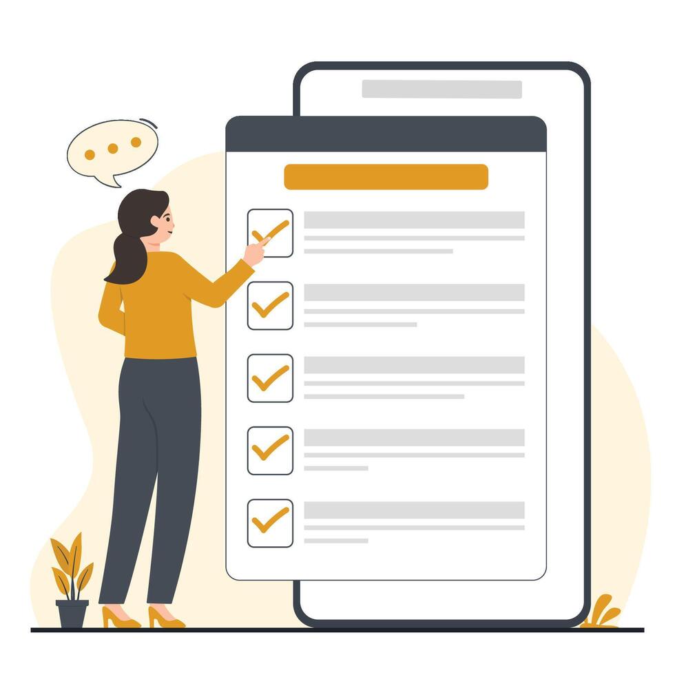 Online Survey concept Public opinion polling illustration vector