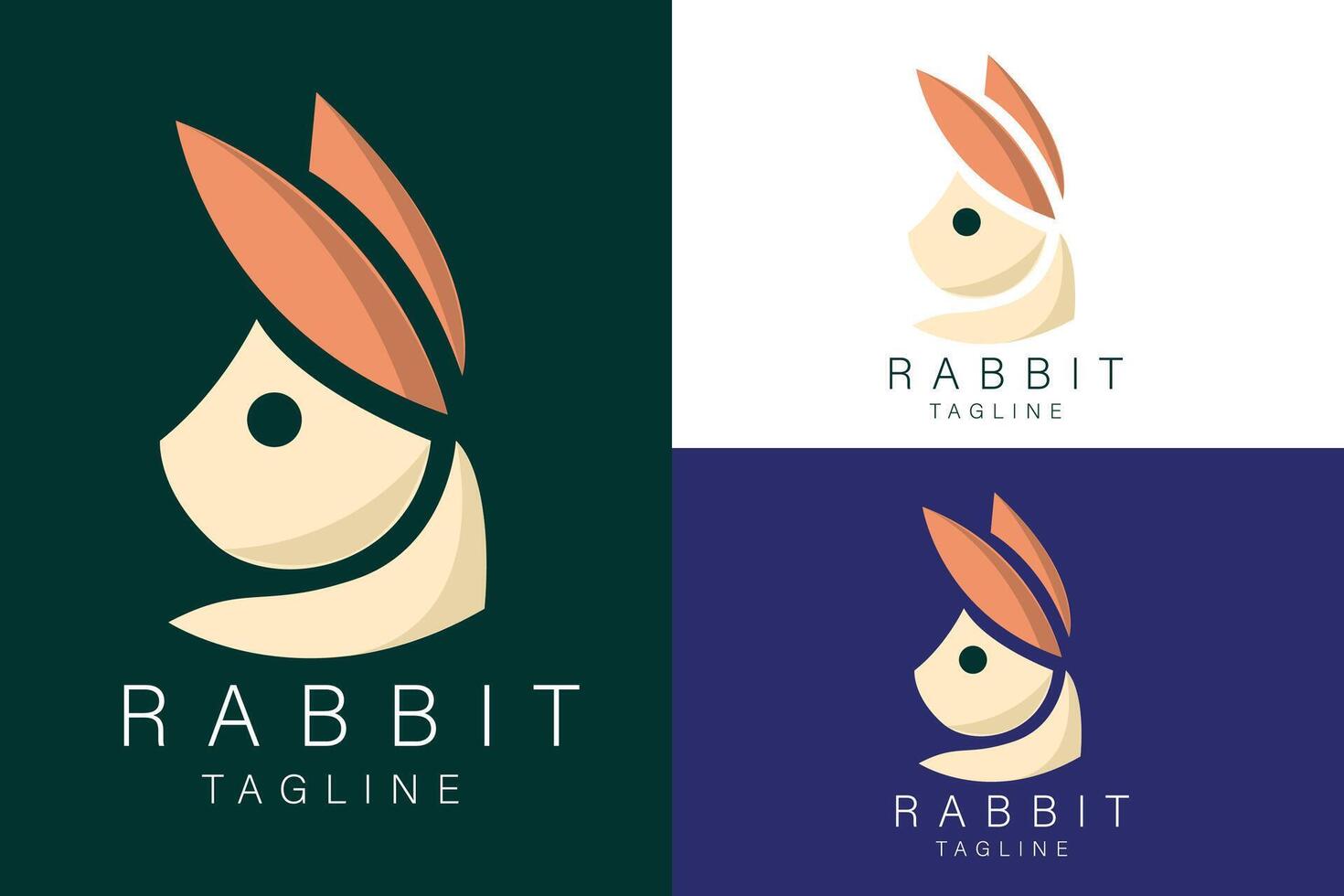 Elegant rabbit simple minimalist line art logo icon template illustration design vector