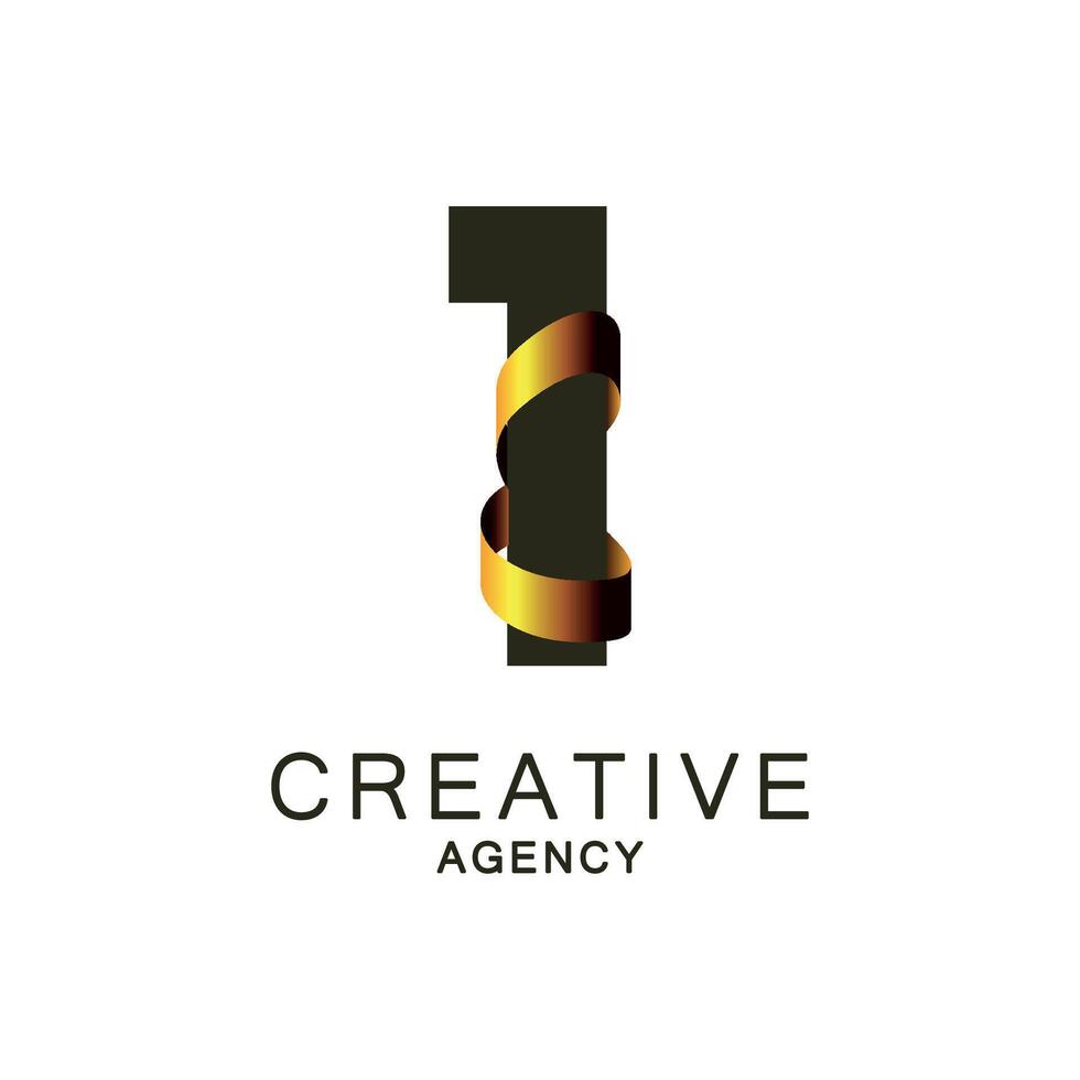 Modern Logo Design for Creative Agency with Number One vector