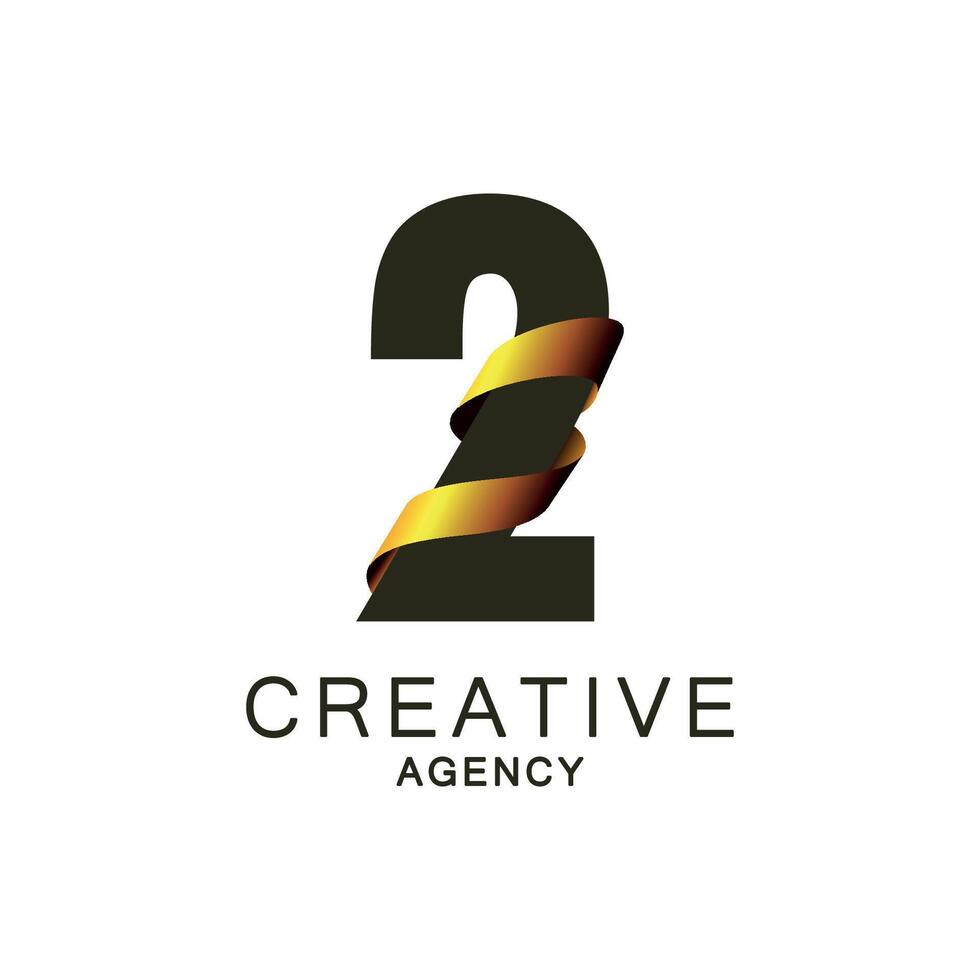 Modern Logo Design for Creative Agency with Number two vector