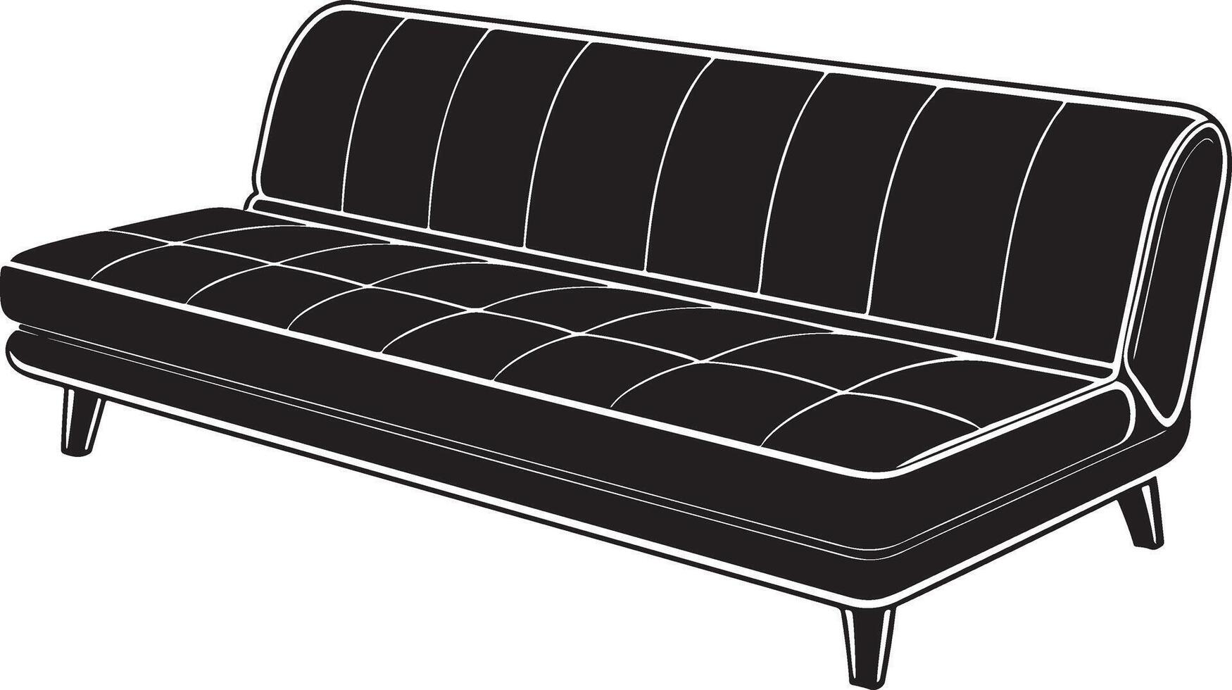 A silhouette of a minimalist futon sofa vector