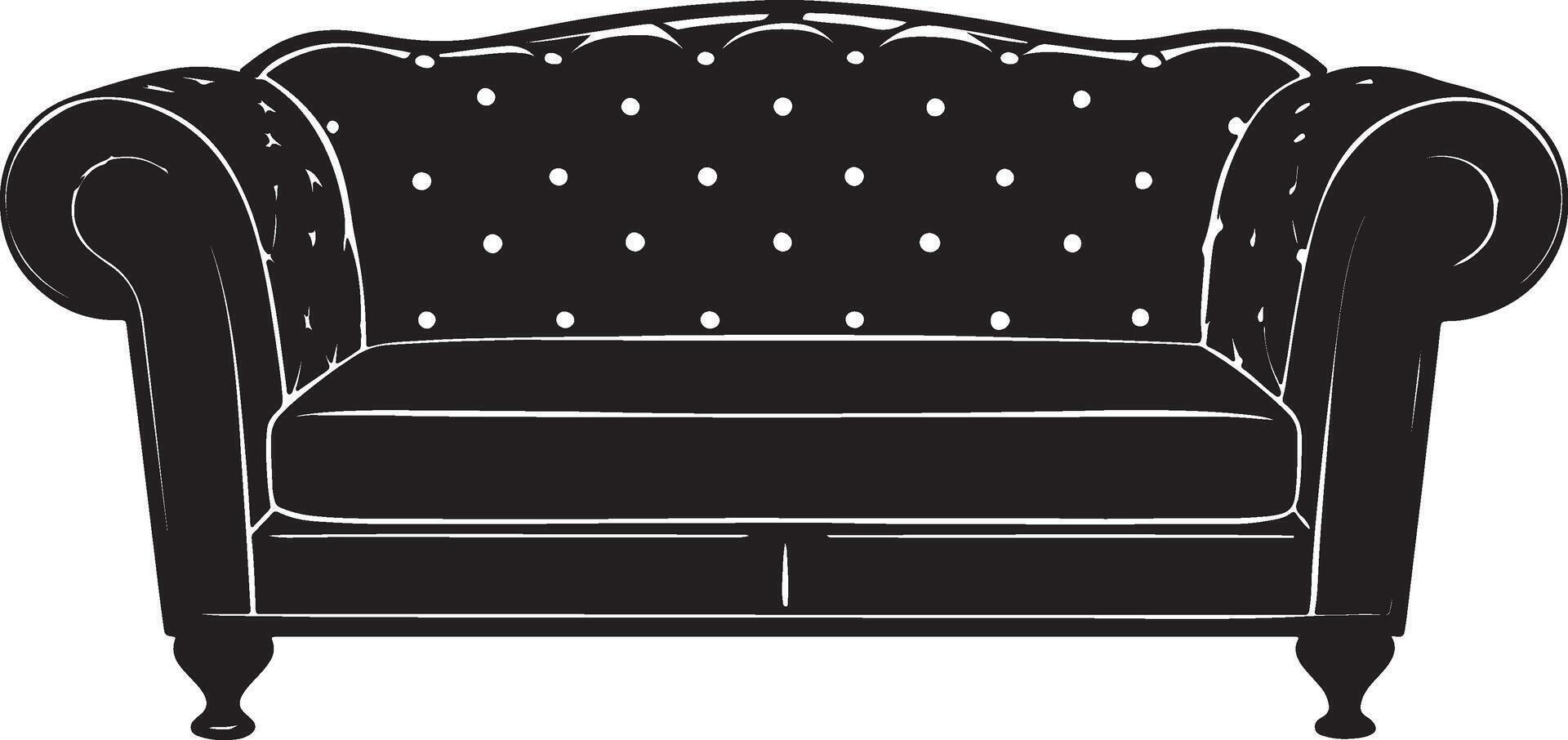 A silhouette of a luxurious Chesterfield sofa vector