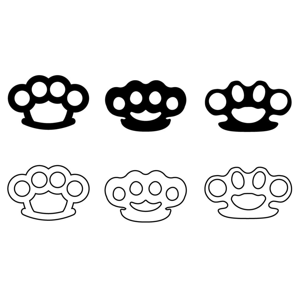 Brass knuckles icon set. Knuckle illustration sign collection. Knuckle duster symbol or logo. vector