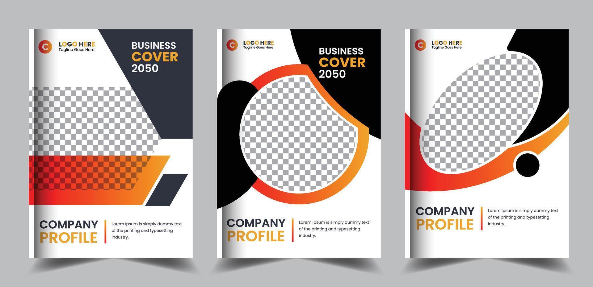 Business book cover design and company brochure and annual report design vector