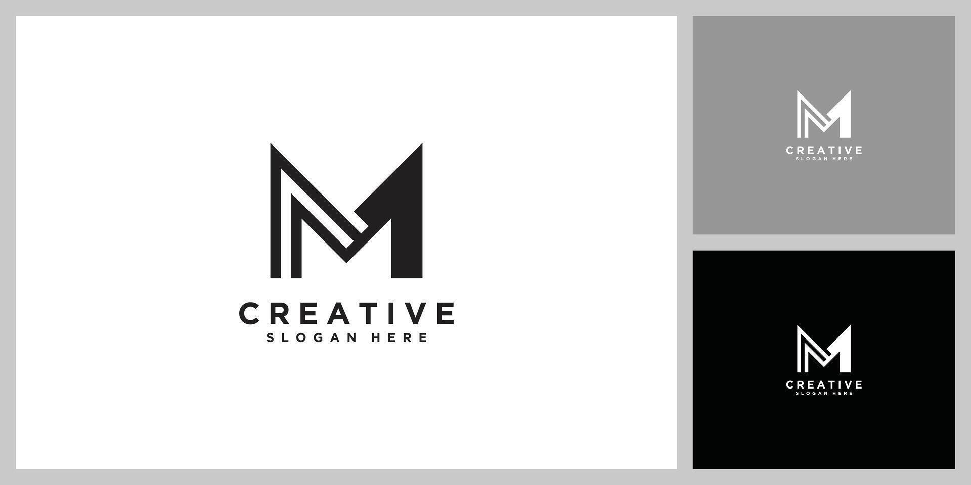 initial letter m design vector