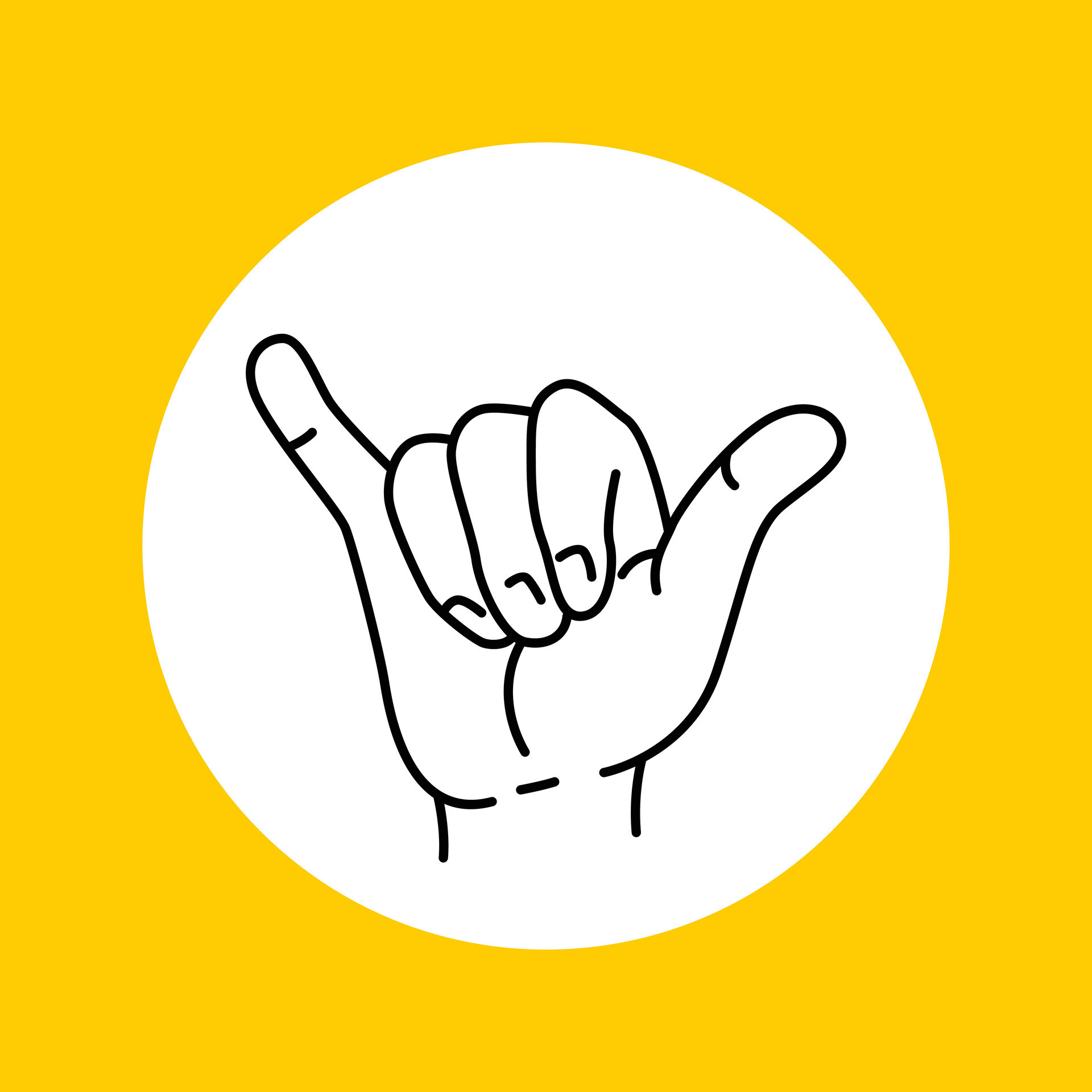 Hang Loose Hand Gesture Icon Sign Handdrawn Monoline eps 48966016