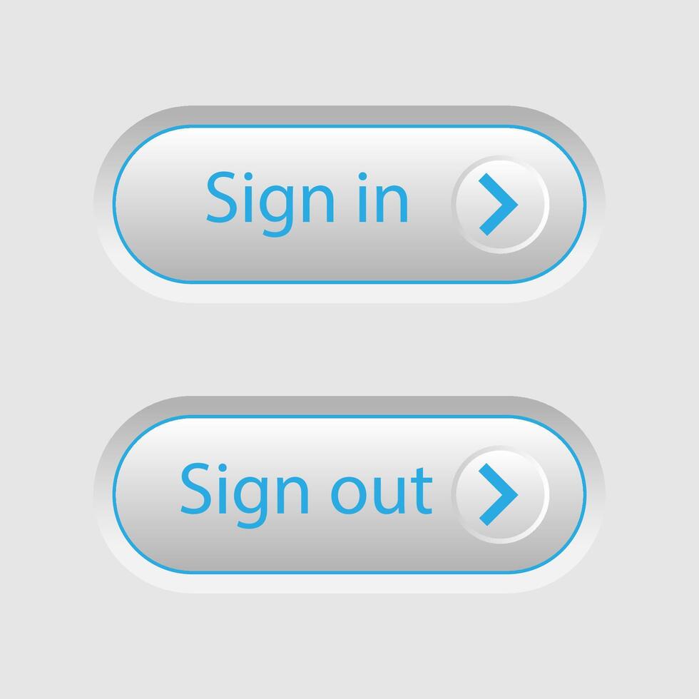 Sign in and Sign out web button. design. illustration. vector