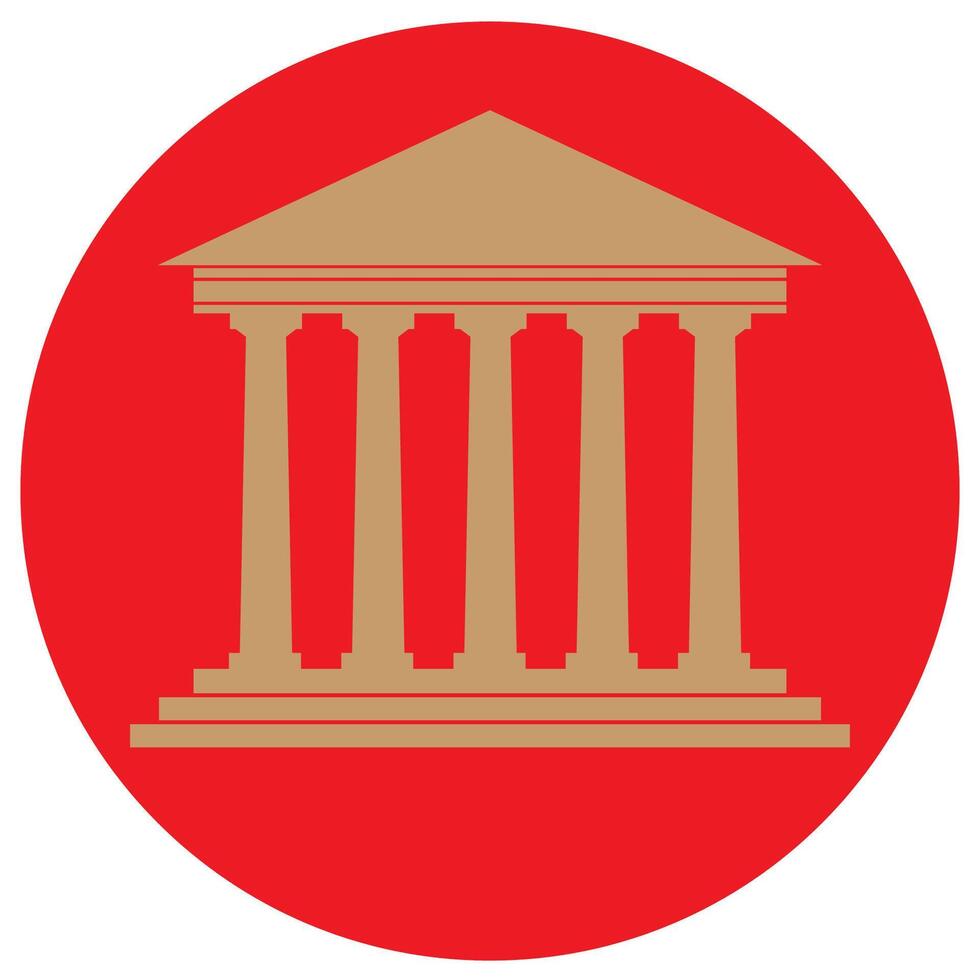 Architecture greek building symbol. ancient monument icon. University Icon. Bank Icon. vector