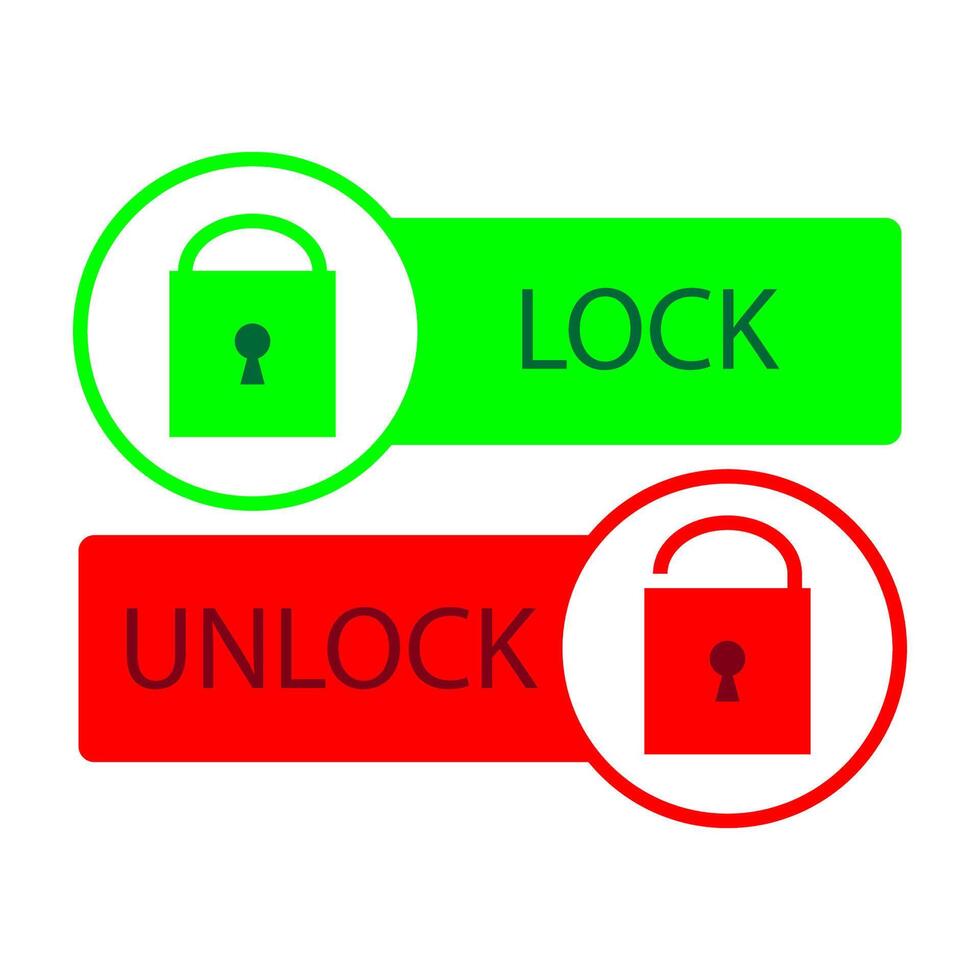 Padlock, lock. Security, safety, encryption, protection, privacy concept. Icon lock and unlock vector