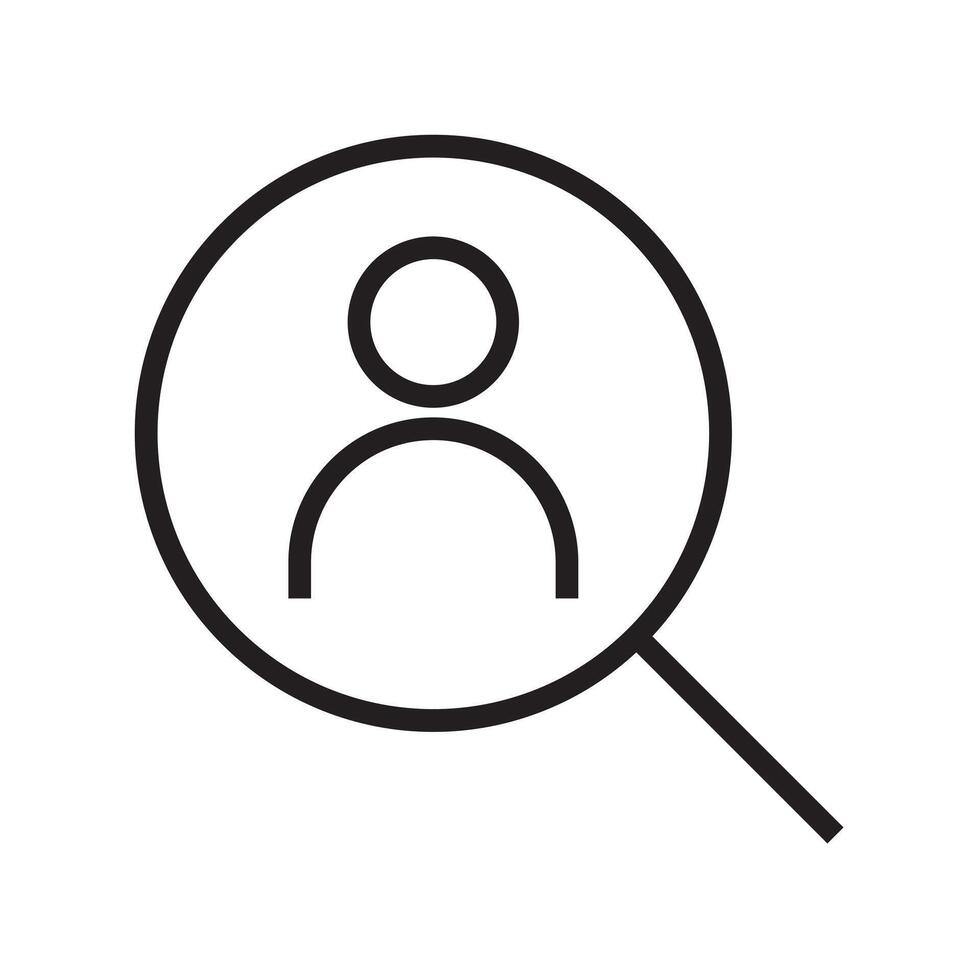 search people icon outline vector