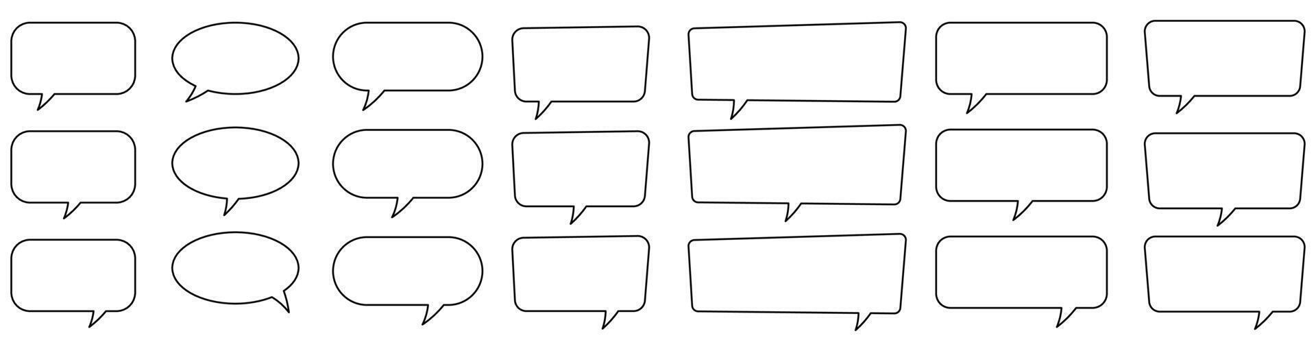 Speech bubble, speech balloon, chat bubble line art icon for apps and websites. vector
