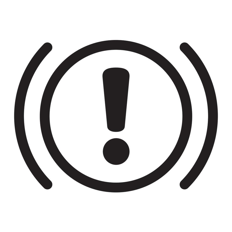 Break line icon isolated on white background. The exclamation mark inside the circle. vector