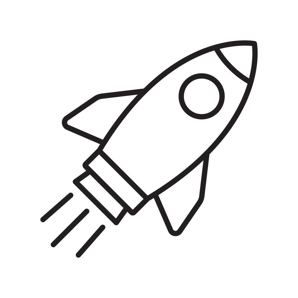 Rocket icon. Simple rocket sign. Rocket launched icon. vector