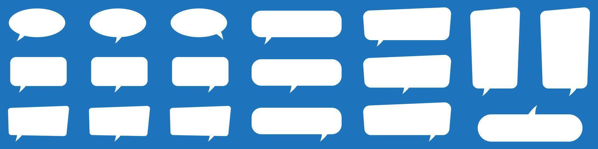 Set of speech bubbles. Speak bubble text, cartoon chatting box, message box. Blank empty speech bubbles. vector