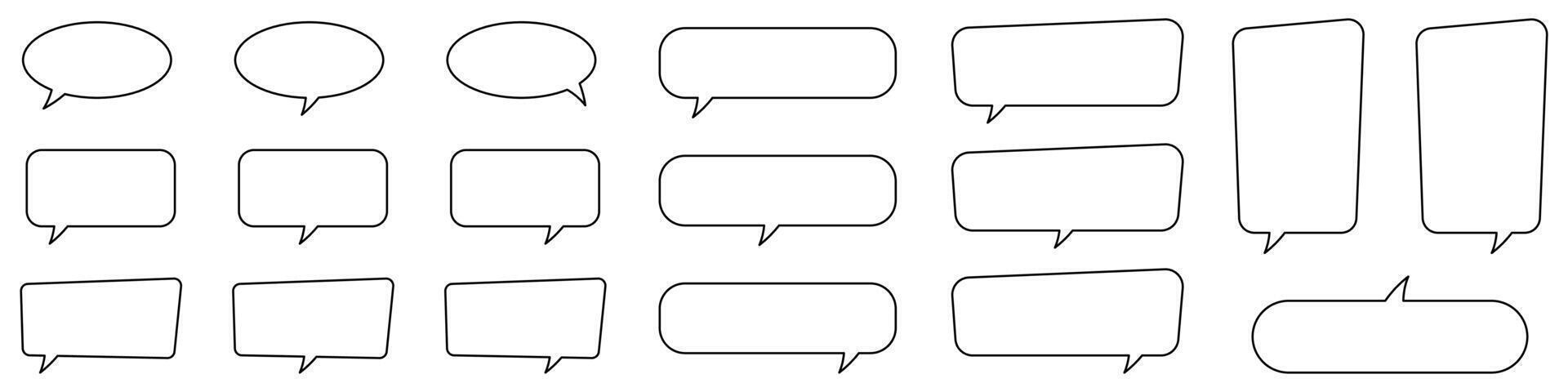 Speech bubble, speech balloon, chat bubble line art icon for apps and websites. vector