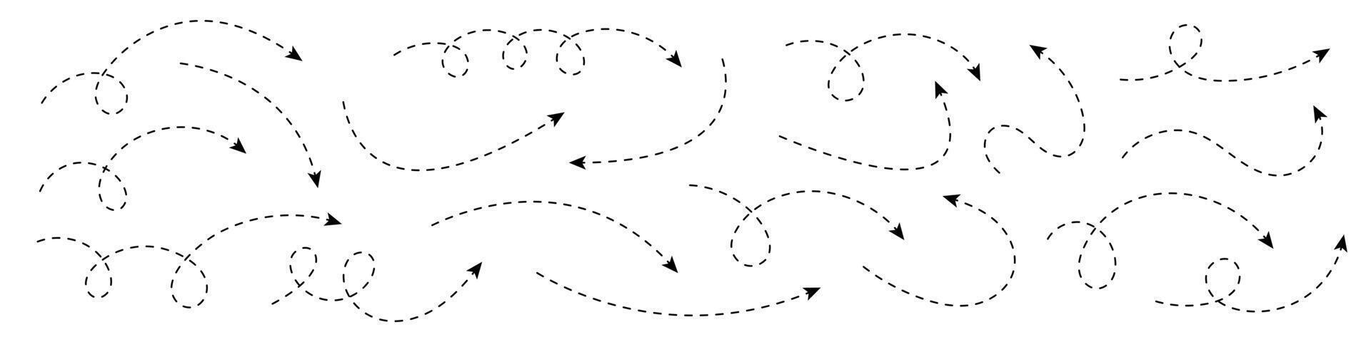 Curved dotted arrow. Zigzag arrow stripes design with dotted lines. vector