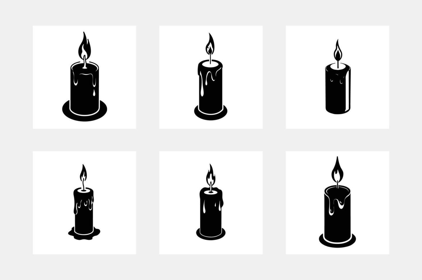 Silhouette Candle Set Art vector