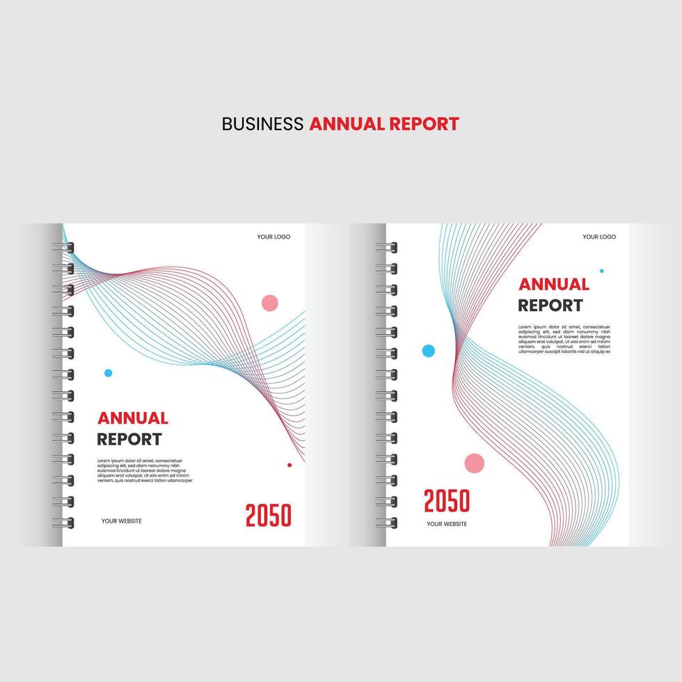 Annual report business cover book collection template design vector