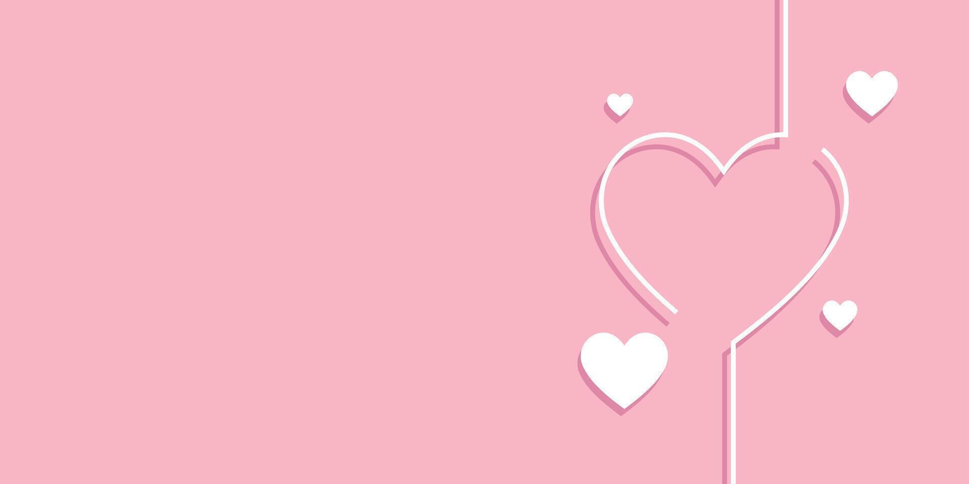 Text Space love decorated with heart shape on pink background vector