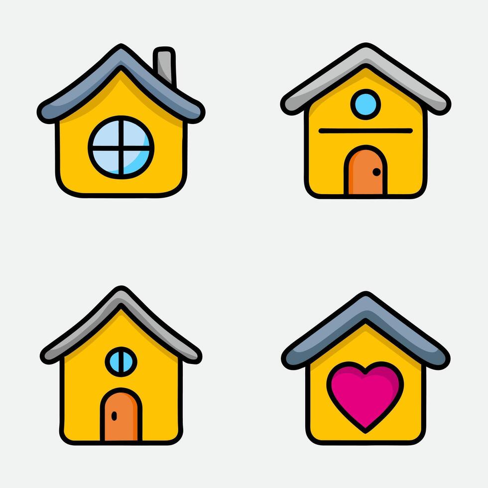 House and home set for decorate vector