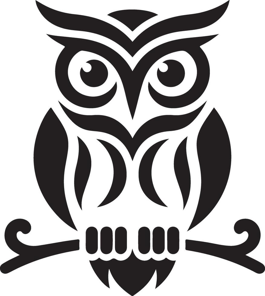 Owl logo silhouette. elegant wise owl bird perch logo, icon, symbol design illustration. simple and modern owl logo illustration for company, business, community, team, etc vector