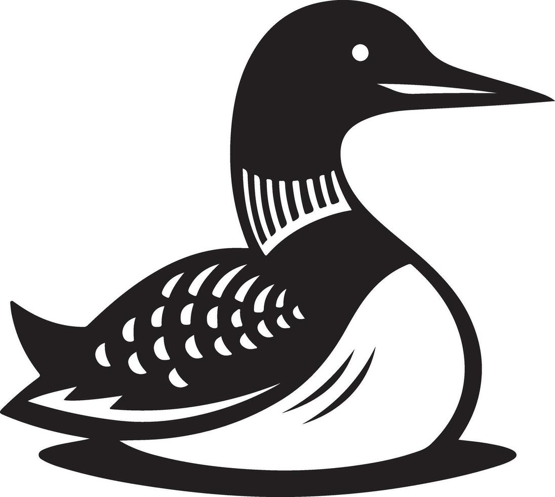 loon silhouette illustration isolated on a white background. vector