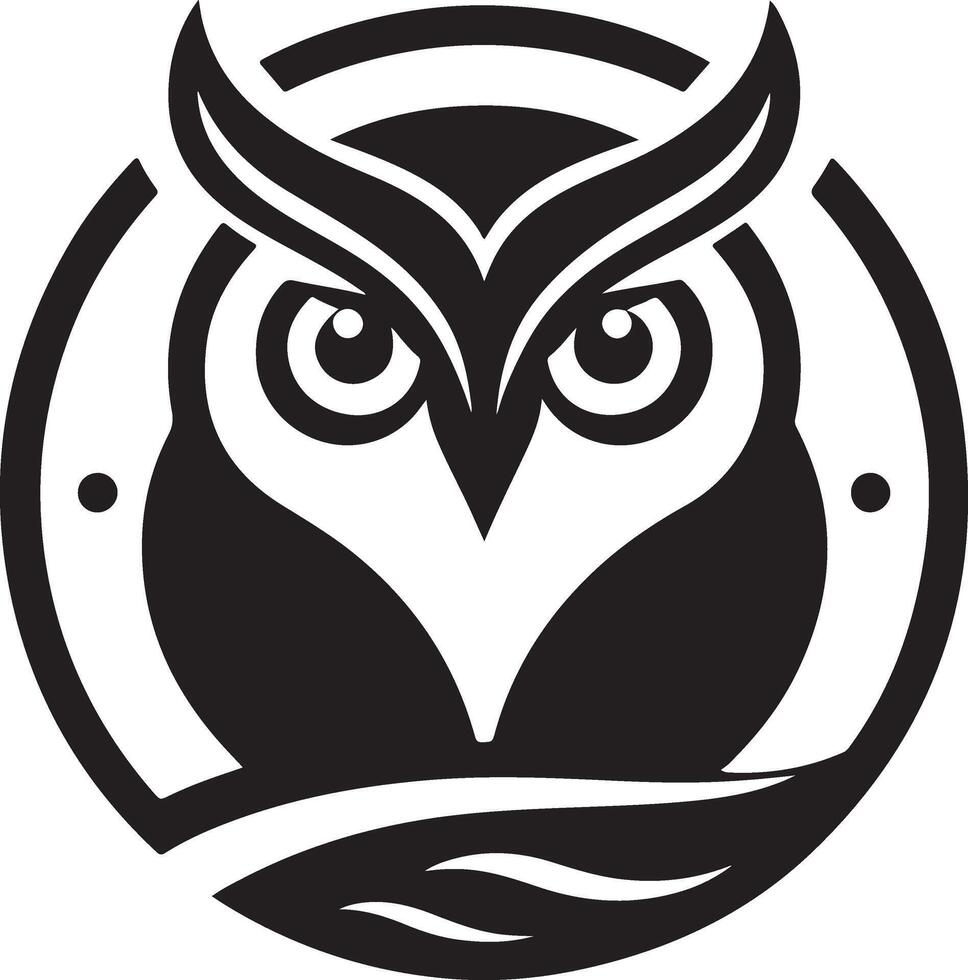Owl logo silhouette. elegant wise owl bird perch logo, icon, symbol design illustration. simple and modern owl logo illustration for company, business, community, team, etc vector