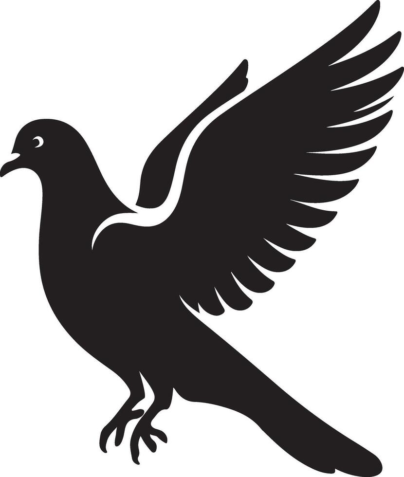 Silhouette pigeon illustration design. dove silhouette illustration vector