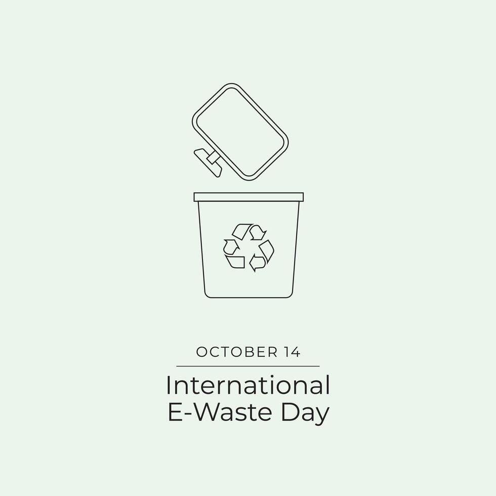 International E-Waste Day design template good for celebration usage. International E-Waste Day design. Continuous line drawing. eps 10. vector