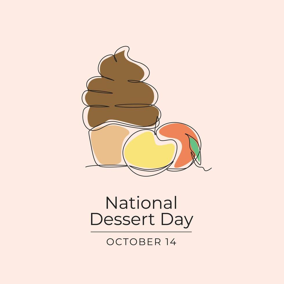 National Dessert Day design template good for celebration usage. National Dessert Day design. Continuous line drawing. eps 10. vector