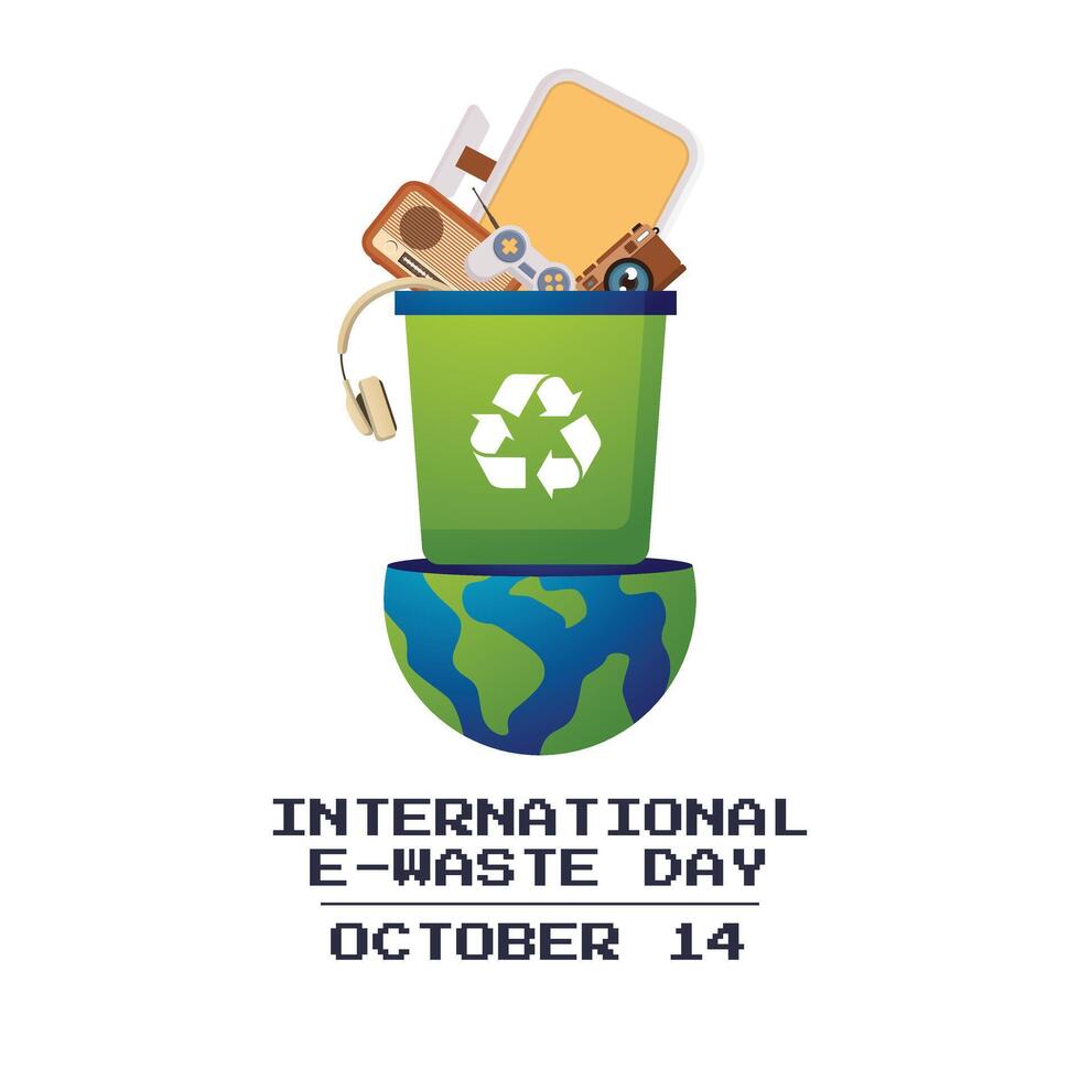 International E-Waste Day design template good for celebration usage. International E-Waste Day design. Flat design. eps 10. vector