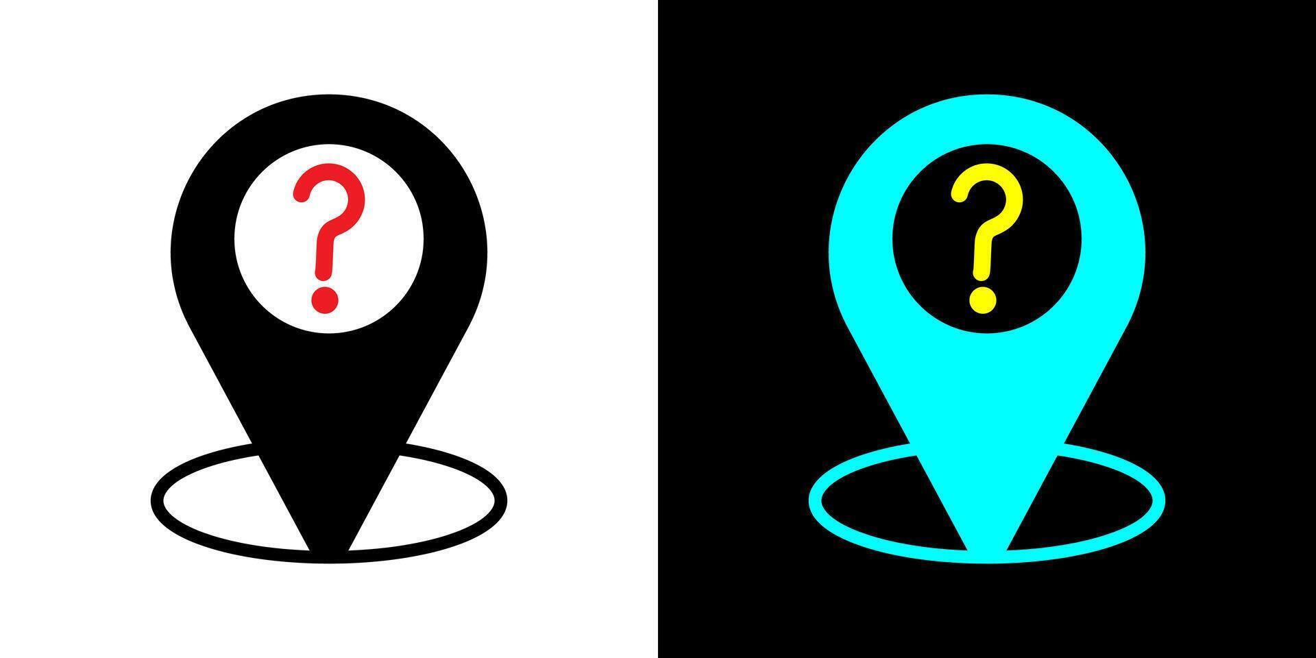 Location question map icon design. Map target pointer. vector