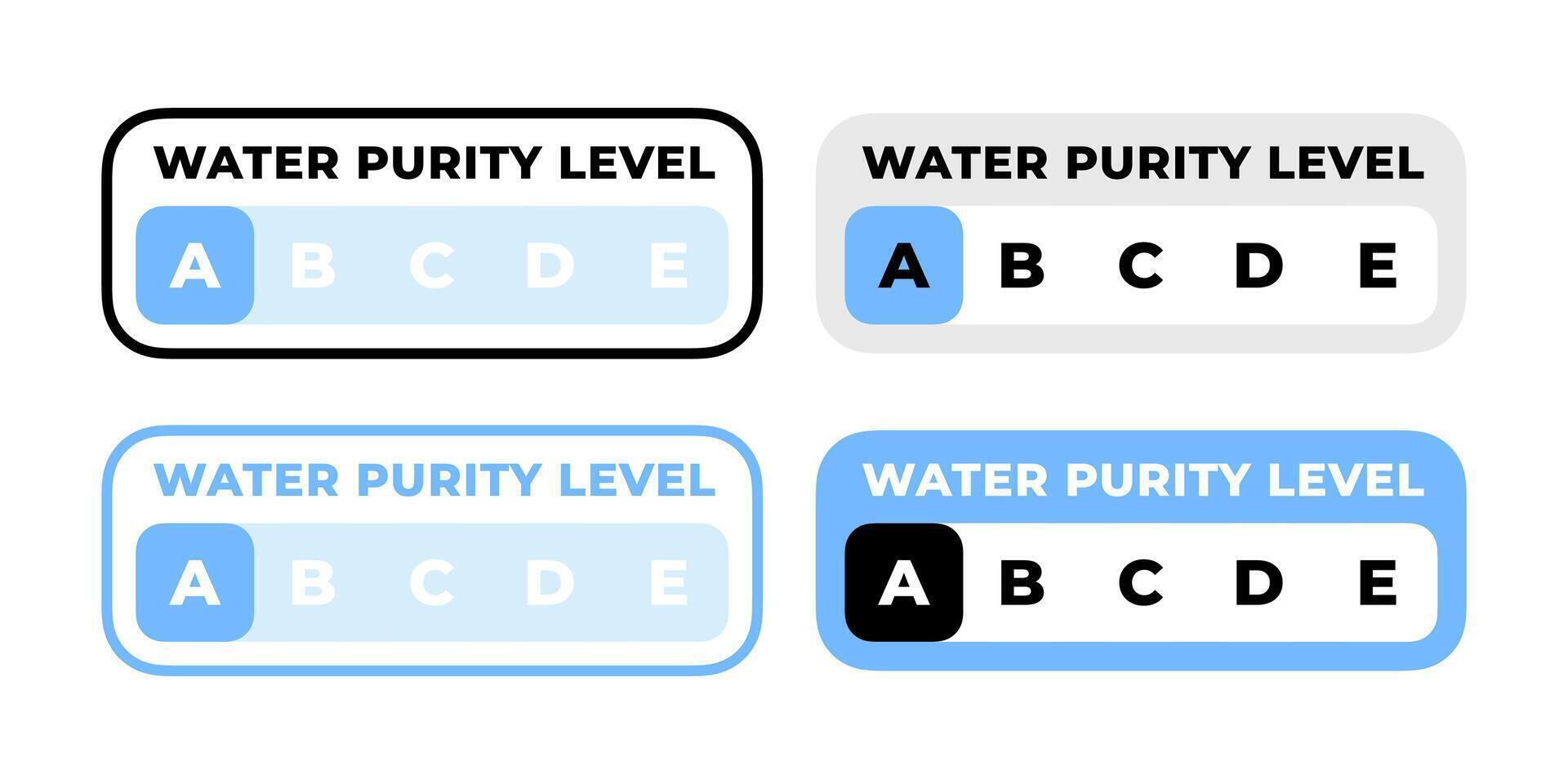 Water quality level. Water purity level vector