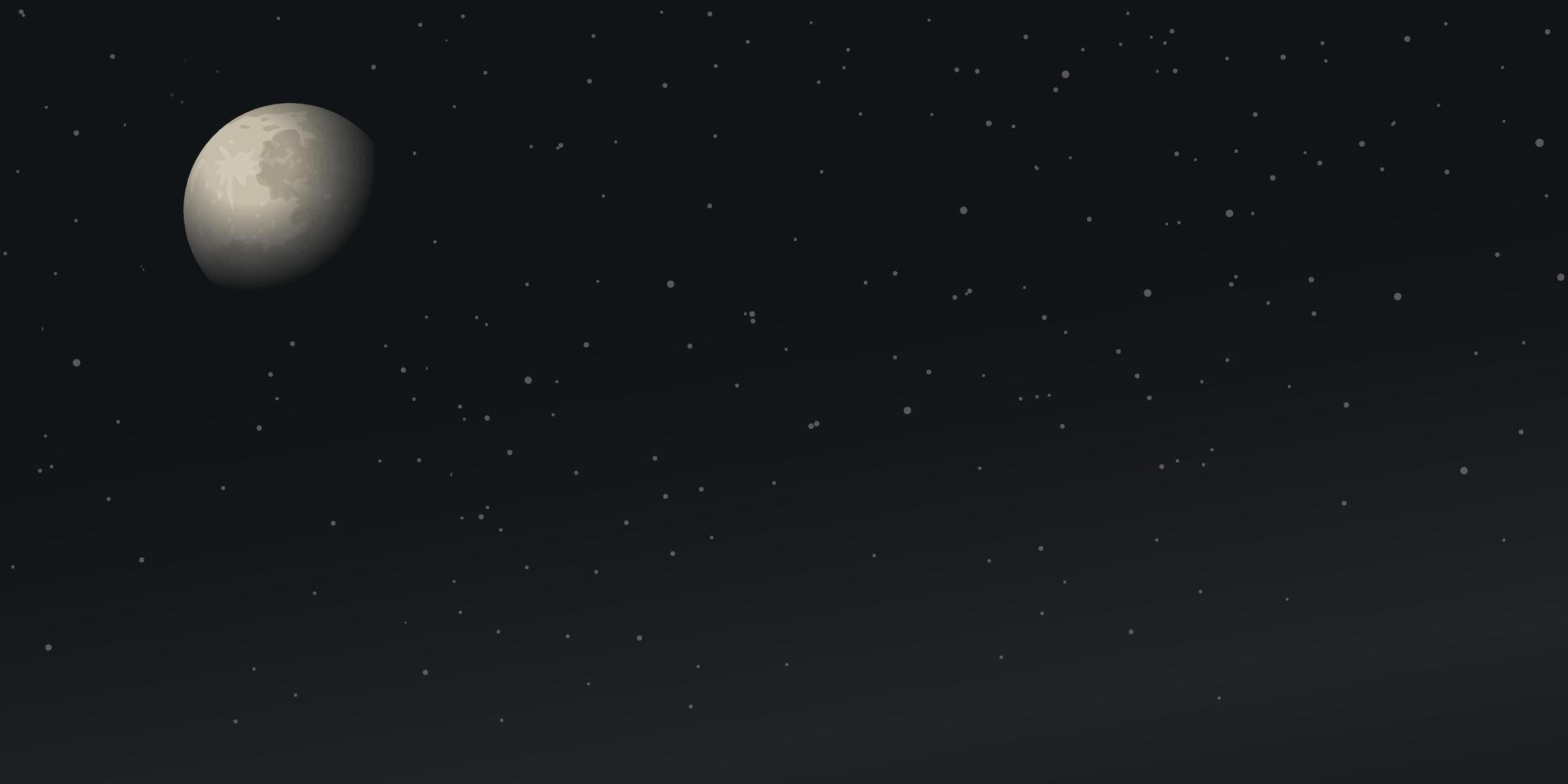 Half moon with stars and night sky background graphic illustration have blank space. vector
