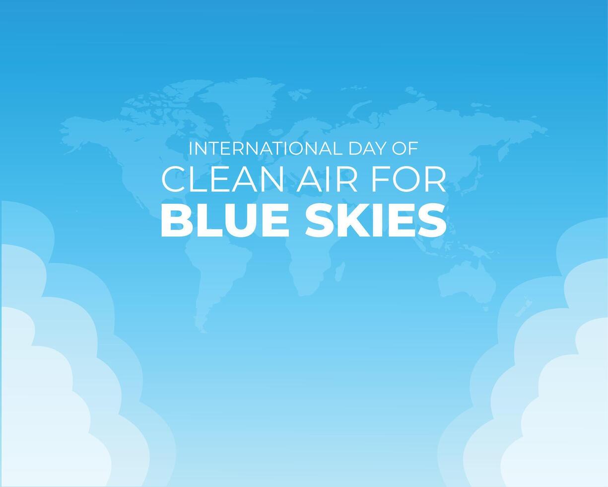 International Day of Clean Air for Blue Skies. 7 September. Holiday concept. Template for background with banner, poster and card. flat illustration. Flat design. jpeg format. vector