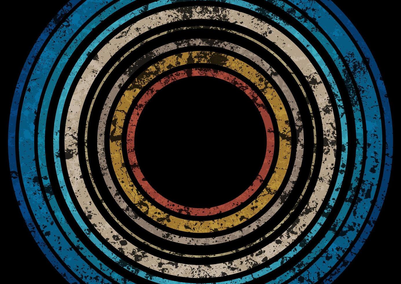 Blue and brown circles abstract grunge retro background vector