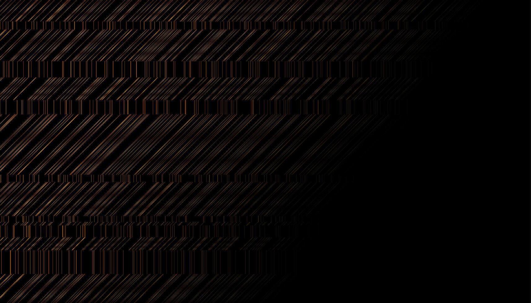 Golden minimal lines on black, futuristic technology abstract background vector