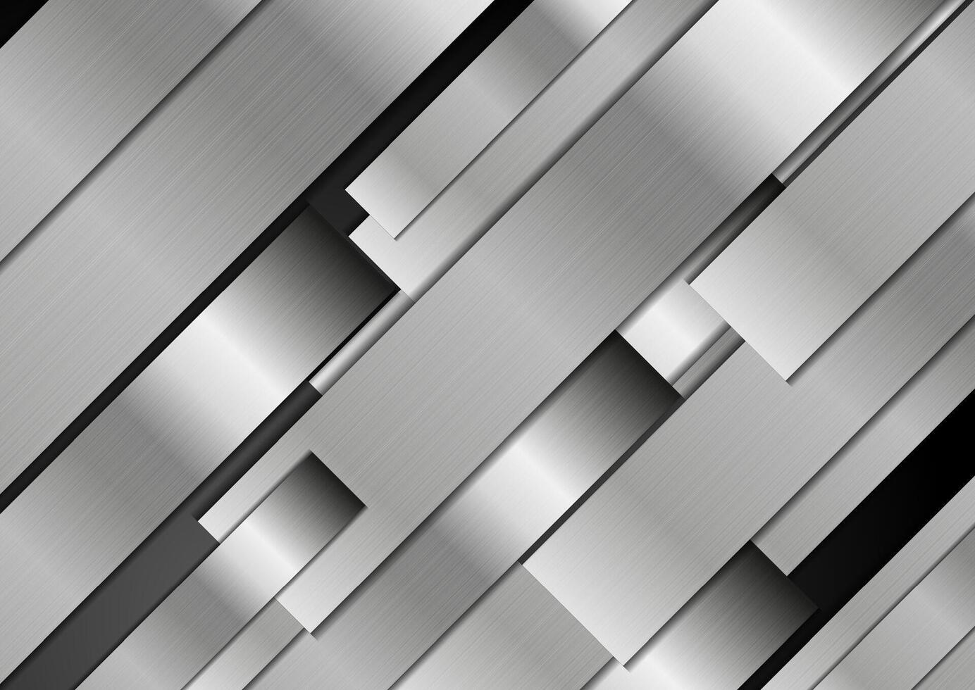 Black and grey metallic glossy stripes abstract technology background vector