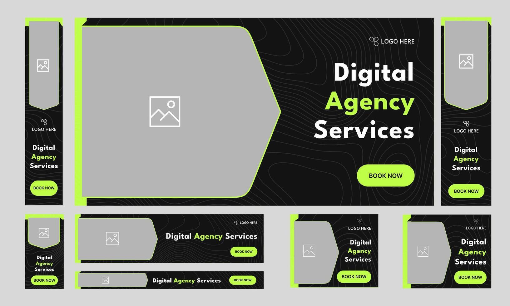 Web bundle banner design for social media post, digital marketing agency web set banner design, editable eps 10 file format vector